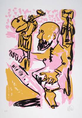 Markus Lüpertz, geb. 1941, Konzert in Bad Reichenhall 2011, Farbserigraphie, handsigniert und nummeriert e.a., Blattgr. ca. 70x53 cm