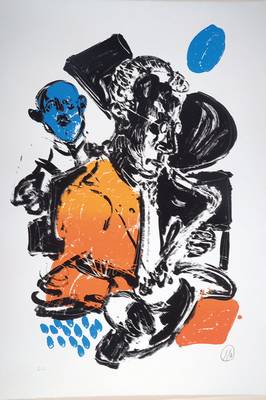 Markus Lüpertz, geb. 1941, Jazz Rally 2002, Farbserigraphie, handsigniert und nummeriert e.a., Blattgr. ca. 106,5x76,5 cm