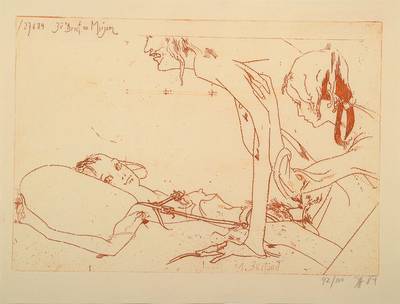 Horst Janssen, 1929-1995, Radierung, Brief aus: Mirjam, signiert und nummeriert 92/100, datiert 84, Platte ca. 20,4x29,3 cm, Blattgr. ca. 24,4x32 cm, ...