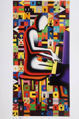 Mark Kostabi, geb. 1960, 3D-Giclee, Guttenbergs Sweet, signiert und nummeriert A.P. 24/30, Motiv ca. 43x21 cm, Blattgr. ca. 61x33,5 cm