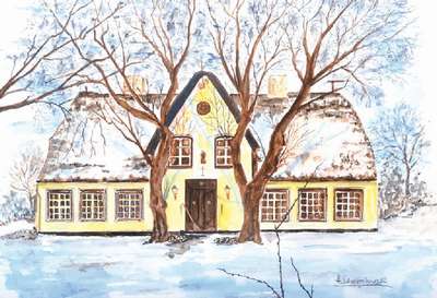 Horst Lewandowski, 1921-2012, naiver Maler aus Garmisch-Partenkirchen, Aquarell auf Papier, signiert, PP, ca. 22x32 cm, unter Glas gerahmt