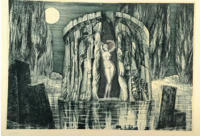 Prof. Ernst Fuchs, geb. 1930 Wien, Die Geburt der Venus, Radierung von 1974, handsigniert und num. 116/200, WVZ Nr. 198II, ca. 35x50cm, PP, u.Gl., R.