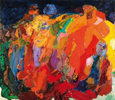 Josef Brandl, 1911-1965, Öl/Lwd, links unten signiert, ca. 90x100 cm, krakeliert, leichte Farbschäden