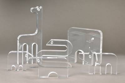 Silvio Russo, Bozen/Italien, 20. Jhd., Konvolut aus 17 Tier-Skulpturen, "Lucite", Plexiglas, Ausführung: Team Guzzini, Vedril, um 1970, ...