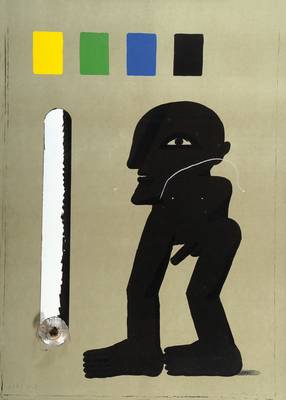Horst Antes, geb. 1936 Heppenheim, collagierte Farblithographie, Kopffüßler, mit Bindfaden und Federn appliziert, handsign. und num. 132/150, ca. ...