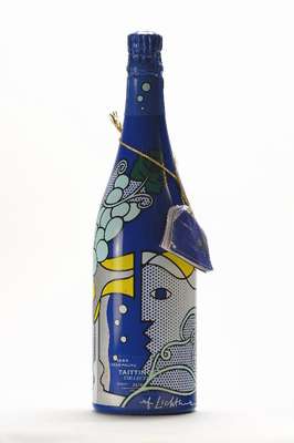 1 Flasche 1985 Taittinger Collection, Brut, Reims, Künstleretikett: Roy Lichtenstein, ca. 75 cl, ca. 12 % Vol., unverkostet, selten im Angebot, ...