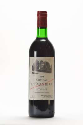 3 Flaschen 1978 Chateau L'Evangile, Pomerol, je ca. 75 cl, Füllstände: ca. top shoulder, unverkostet, Etiketten l. beschmutzt, selten im ...