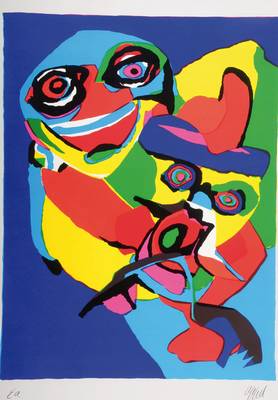Karel Appel, 1921-2006, Konvolut aus zwei Farbsiebdrucken, jeweils signiert und nummeriert e.a., Motiv ca. 70x52 cm bzw. 69x53 cm, einmal unter Glas ...