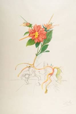 Salvador Dali, 1904-1989, Dahlia unicornis, aus der Serie: Flordali, Radierung mit Kaltnadel und Pochoir, auf Japon nacre, 1968, signiert und ...