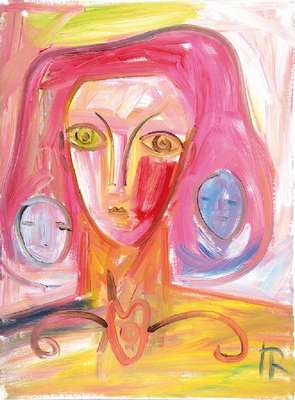 Hartmut Ritzerfeld, geb. 1950, Gretchen, Öl/Lwd, signiert, 2005, ca. 80x60 cm, Rahmen