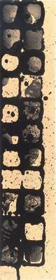 Herbert Zangs, 1924-2003, Blasenbild, Mischtechnik auf Pappe, signiert und datiert 81, ca. 84x17,5 cm, unter Glas gerahmt