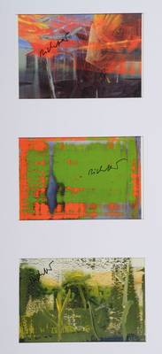 Gerhard Richter, geb. 1932 Dresden, Konvolut aus drei Postkarten, "Holländische Seeschlacht", "Abstraktes Bild" und ...