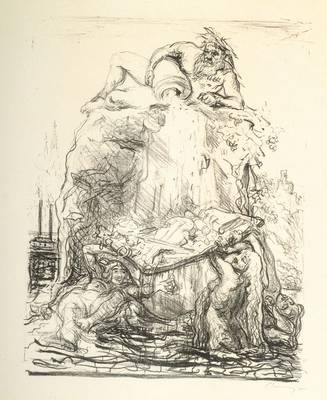 Max Slevogt, 1868-1932, Lithographie, Der Rhein, handsigniert, Auflage 100, 1922, PP, ca. 26,5x22,5 cm, unter Glas gerahmt