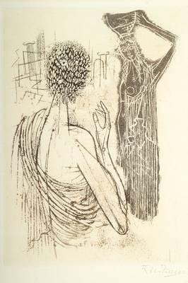 Johnny Friedländer, 1912-1992, Wasserträgerin, Radierung aus Homers Nausikaa, Auflage 245, signiert, Platte ca. 17,5x13 cm, PP, unter Glas gerahmt