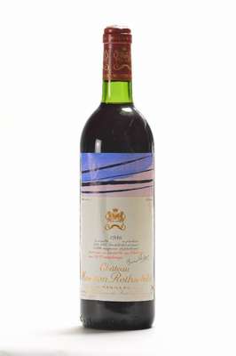 1 Flasche 1980 Chateau Mouton Rothschild, Pauillac, Künstleretikett: Hans Hartung, Füllstand: ca. top shoulder, unverkostet, ca. 75 cl, ...