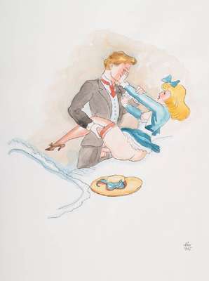 Alexander SzÃ©kely, 1901-1940, aquarellierte Federzeichnung, "Liane LaurÃ© Jacinthe", aus: Anschauungsunterricht, signiert und datiert ...
