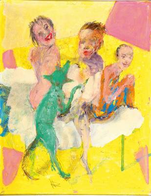 Marek Cierniewski, geb. 1951, Relaks, Acryl auf Hartfaser, rechts unten signiert und datiert 89, rückseitig betitelt, ca. 52.5x41.5 cm, Rahmen