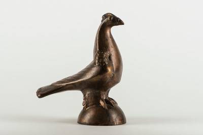 Gernot Rumpf, geb. 1941, Elwetritsche, Bronzeskulptur, sign., monogrammiert, num. 24/25, gestempelt Dar Al Kalima, ca. 26x20 cm