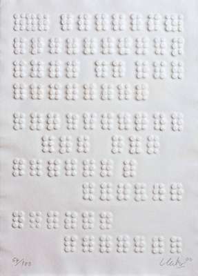 Günther Uecker, geb 1930 Prägedruck "Aufruf"auf Kupferdruckbütten, num. 54/100, Blatt rechts unten signiert und datiert "Uecker ...