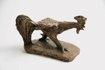 Anneliese Welker-Stahel, geb. 1922 Turko, tätig in Kaiserslautern, Darstellung eines Gockels in Balzpose, Bronze, patiniert, Unikat, sammelwürdig, ...