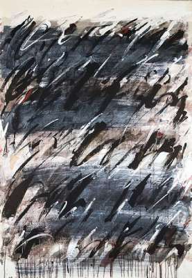 Eleonore Fuchs-Heidelberg, 1946 Heidelberg - 2012 Berlin, Print Sign II, Acryl auf Leinwand, rückseitig signiert, datiert 88, 120x90cm, Rahmen