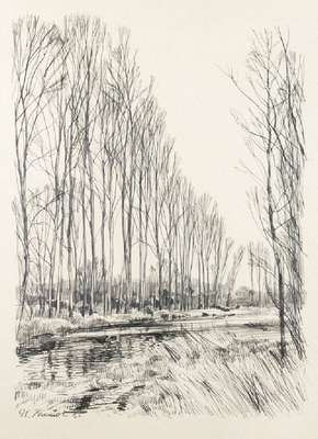Werner Brand, geb. 1933, Bleistiftzeichnung, links unten signiert und datiert 85, PP, ca. 58x43 cm, unter Glas gerahmt