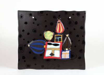 Friedensreich Hundertwasser, 1928-2000, König der Türme, Wandrelief aus Porzellan, Bavaria Germany, herausgeg. von Ars Mundi, num. 201/999, ...