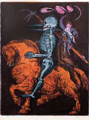 Kurt Steinel, 1929-2005, Konvolut aus drei Farbserigraphien, aus der Serie: Pferde-Pferde, 1972, "Verliebter Centauer", ...