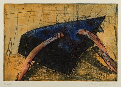 Maria Moser, geb. 1948, Ohne Titel, Farbradierung, E.A, re unten signiert, Blattmaß 29x20 cm