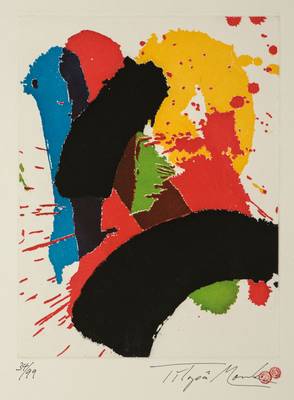 Tilopa Monk, 1949-2010, "Komposition VI", Farbradierung, signiert re unten, num. 34/99, Blattmaß 32x24,5 cm
