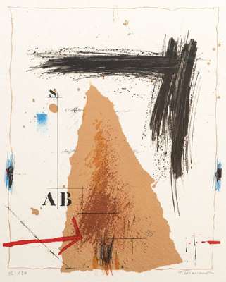 James Coignard, 1925-2008, Composition AB, Farblithografie, signiert und nummeriert 86/150, Blattgr. ca. 43x32,5 cm