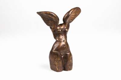 Gernot Rumpf, geb. 1941 Kaiserslautern, Bronzeskulptur, Nike, num. 2/25, Gießerstempel Strehle, unsigniert, H. ca. 16,5 cm