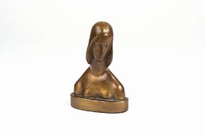 Adam Antes, 1891-1984, Bronzeskulptur, Weibliche Blüte, signiert und datiert 55, H. ca. 12,5 cm