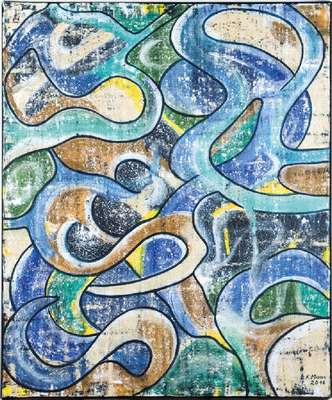 Karin Maas, geb. 1952, Ausstellungen im In- und Ausland, Eintrag im Art3 2000 Europäischer Künstlerkatalog, hier: Leichtigkeit 2, Acryl/Lwd, rechts ...