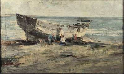 Marian Mokva, 1889-1986, Polnischer Maler der Ostseeküste, Studium an der Königlichen Akademie in München und Berlin, zahlreiche Studienreisen, ...