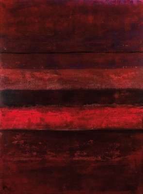 Gaston Galé, zeitgenössischer Belgischer Künstler, Abstrakte Komposition in Rottönen, Acryl/Lwd, links unten signiert, 120x90 cm, Leiste