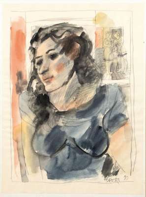 Heinz Brzoska, 1942 Kattowitz - 2015 Ludwigshafen, Konvolut aus zwei Zeichnungen, Aquarell / Tusche, sign., dat. 90, Blattgr. 32x24 cm, je unter Glas ...
