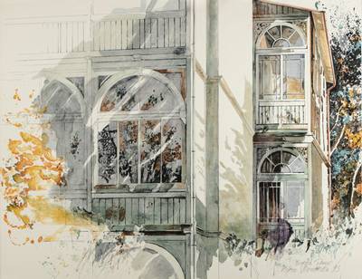 Michael Schreiber, geb. 1949, Binzer Pracht, Farblithografie, signiert und nummeriert 89/100, datiert 93, Blattgr. ca. 69,5x89,5 cm