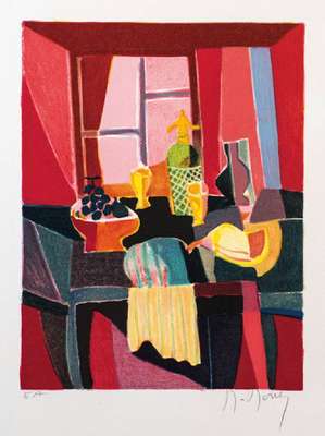 Marcel Mouly, 1918-2008, Konvolut aus zwei Siebdrucken, je signiert und nummeriert E.A., Motiv ca. 19,5x26 cm bzw. 26x20 cm, Blattgr. ca. 31x33,5 cm ...