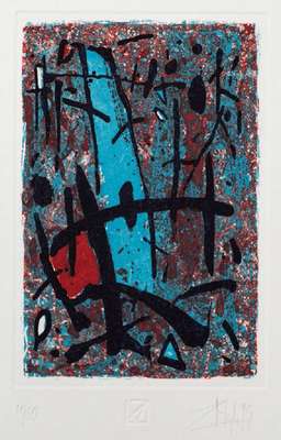 Myk Zbigniew, geb. 1952, Mappe mit zwei Farbradierungen, sign. und num. 11/50, dat. 95, Platte ca. 18,5x12,5 cm, Blattgr. ca. 39,5x26,5 cm, 1x ...