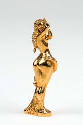 Ernst Fuchs, 1930-2015, Frau Lot, Skulptur, goldfarbener Metallguss, signiert und nummeriert 11, H. ca. 10 cm