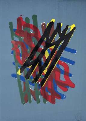 Markus Lüpertz, geb. 1941, Weimar, Siebdruck auf Bütten, 1999, sign. u. num. e.a., Motiv 86,5x61 cm, Blattgr. 107x76 cm