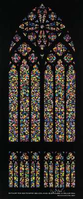 Gerhard Richter, geb. 1932, Farboffset auf Glanzkarton, Plakat, Entwurf für das Fenster des südlichen Querhauses im Kölner Dom, 2007, signiert, ...