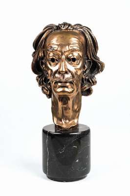 Arno Breker, 1900-1991, Dali-Kopf, Bronzeskulptur, seltene goldfarbige Variante, signiert und nummeriert 283/999, Gießerstempel Venturi Arte, Bronze ...