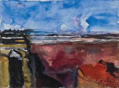 Klaus Fussmann, geb. 1938, Grand Canyon Arizona, Aquarell, signiert und datiert 13.03.2001, Titelbild des Buches "Weltreisen 1976 bis ...