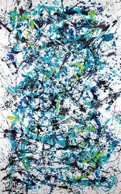 Caroline Vis (CJVIS), geb. 1965, zeitgenössische Niederländische Künstlerin, zahlreiche Ausstellungen im In- und Ausland, hier: Pollock blues, ...