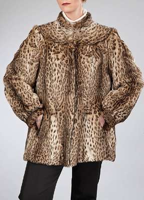 Longjacke aus Tigerkatze, Gr. ca. 40/42, Ärmel mit Bündchen, Rückenl. ca. 74 cm, Cites-Bescheinigung anbei, bitte beachten Sie die ...