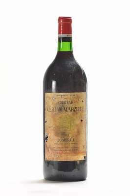 1 Magnumflasche 1981 Chateau Certan-Marzelle , Pomerol, ca. 150 cl, 12 % Vol., unverkostet, in dieser Form selten im Angebot,Etikett gebräunt und l. ...