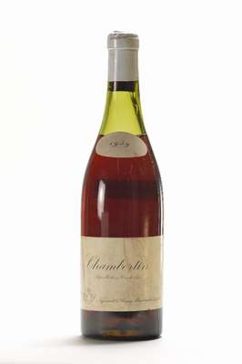 1 Flasche 1959 Leroy Chambertin , Cote D'Or,ca. 75 cl, Abstand zwischen Korken und Wein: ca. 4 cm, Kapsel l. oxidiert und oben besch., selten im ...