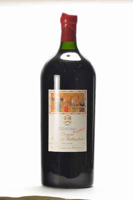 1 Imperialflasche 1991 Chateau Mouton Rothschild, Pauillac, Künstleretikett: Setsuko, ca. 6 L, 12,5 % Vol., Füllstand: ca. into neck, ...